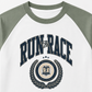 Runrace varsity raglan oversized t-shirt