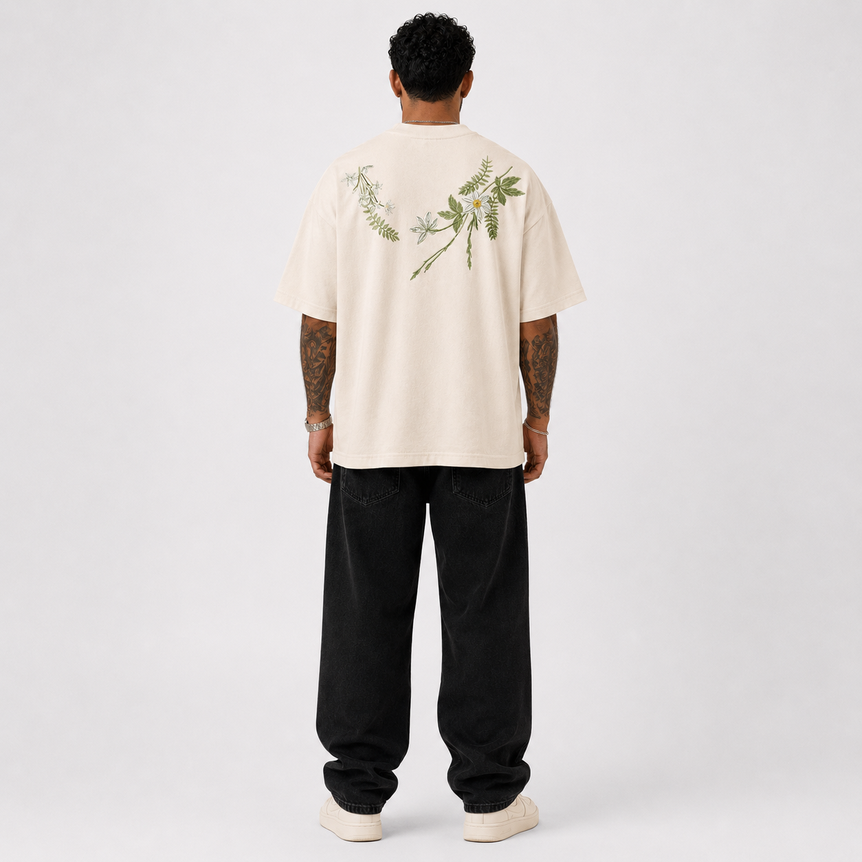 Botanical Script Oversized T-Shirt